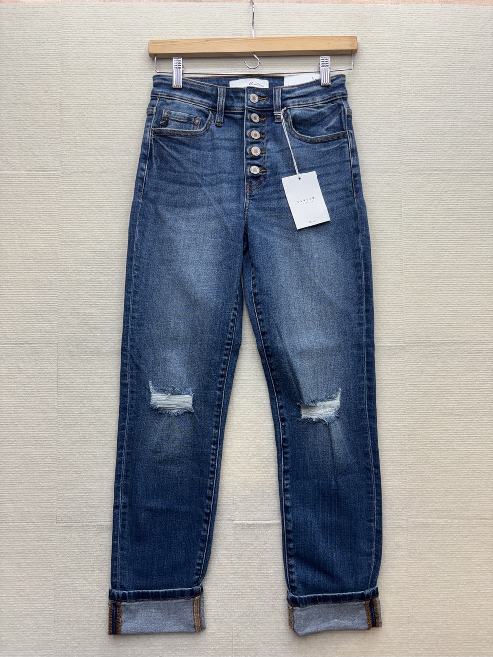 New Kancan Denim High-Rise Button-Fly Jeans - Blue skinny straight 5/26 5 26